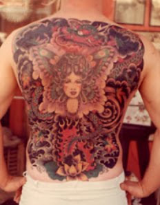 Man With Back Tattoo Design