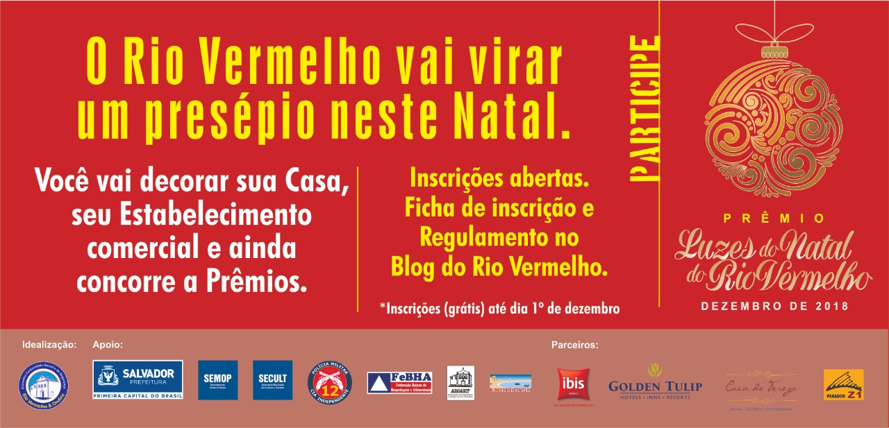 Inscrições estão abertas para o concurso Luzes do Natal do Rio Vermelho