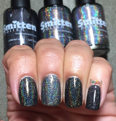 Smitten Polish Black Mamba vs What's The Hue-Manatee vs Cauldron Bubble