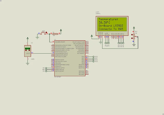 PIC16F887 LM35 and LCD Interfacing Example Using XC8