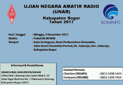 Pengumuman UNAR periode Desember 2017 di Kabupaten Bogor