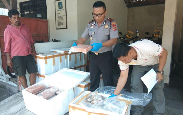 Polri Gagalkan Ratusan Kilogram Daging Beku di Bali