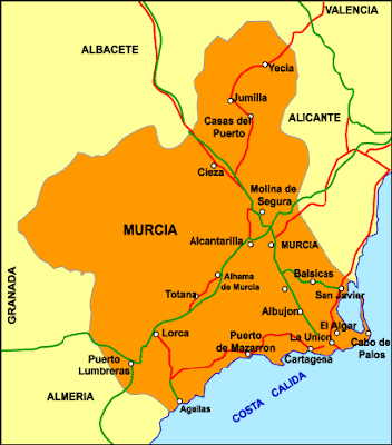 Murcia Mapa Ciudad de la Región