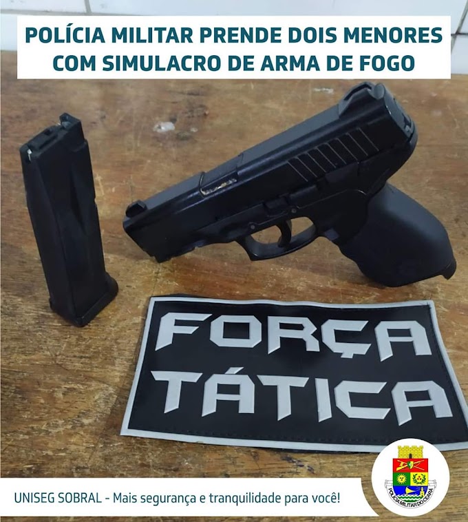 Polícia Militar apreende dois menores com simulacro de arma de fogo 