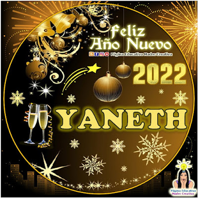 Nombre YANETH por Año Nuevo 2022 - Cartelito mujer