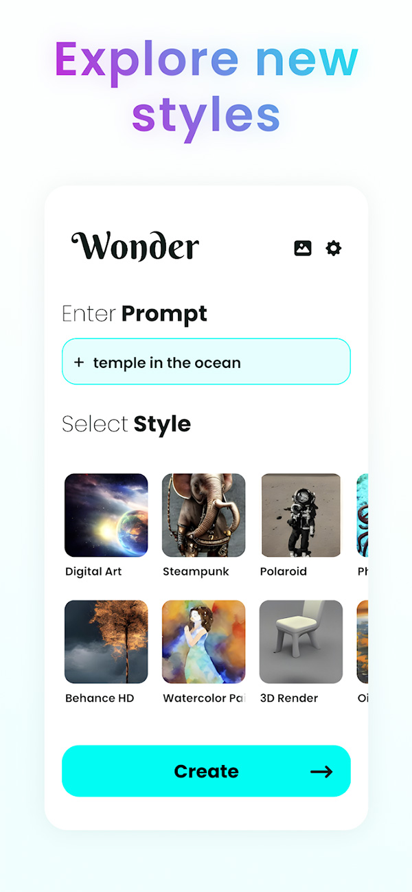 Tải Wonder - AI Art Generator APK cho Android a2