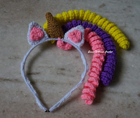 free crochet headband pattern, free crochet unicorn headband pattern