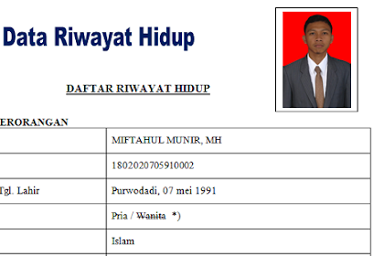 Download Daftar Riwayat Hidup Untuk Melengkapi Syarat Lamaran PPPK Jos