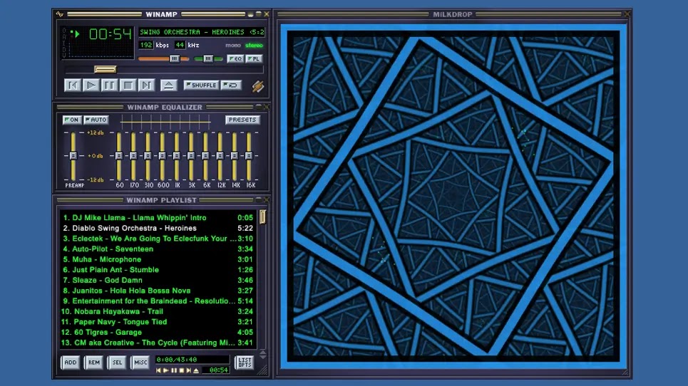 usando winamp en Windows