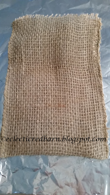 Eclectic Red Barn: Burlap Treat Bag cut out