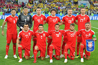 SELECCIÓN DE SERBIA - Temporada 2017-18 - Aleksandar Mitrovic, Vladimir Stojkovic, Nikola Milenkovic, Milos Veljkovic, Sergej Milinkovic-Savic y Nemanja Matic; Filip Kostic, Antonio Rukavina, Dusan Tadic, Adem Ljajic y Aleksandar Kolarov. SELECCIÓN DE SERBIA 0 SELECCIÓN DE BRASIL 2 (Paulinho, Thiago Silva). 27/06/2018. XXI Copa Mundial de la FIFA Rusia 2018, fase de grupos, Grupo E, jornada 3ª. Moscú, Rusia, Spartak Stadium.