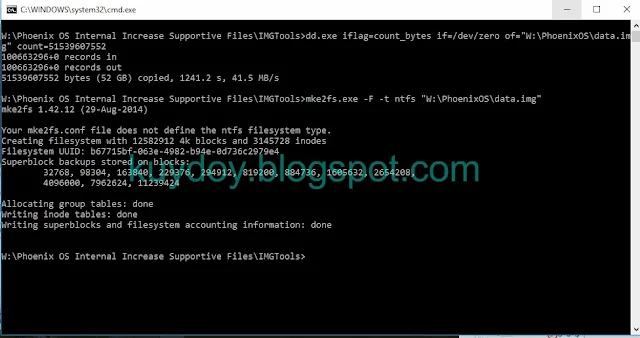 cara memperbesar internal phoenix os 