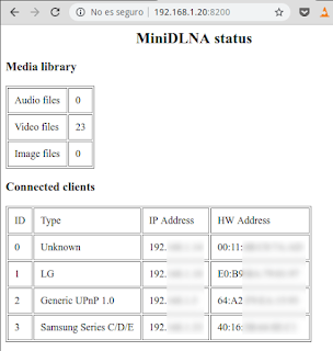 MiniDLNA status