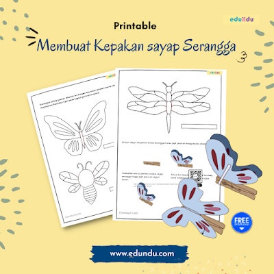 Membuat Kerajinan Kepakan Sayap Serangga + printable