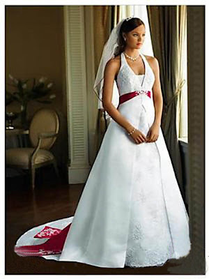 white and red wedding dresses