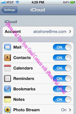 iPhone-iPad Tips: Sync Gmail Contacts with iPhone-iPad- iCloud