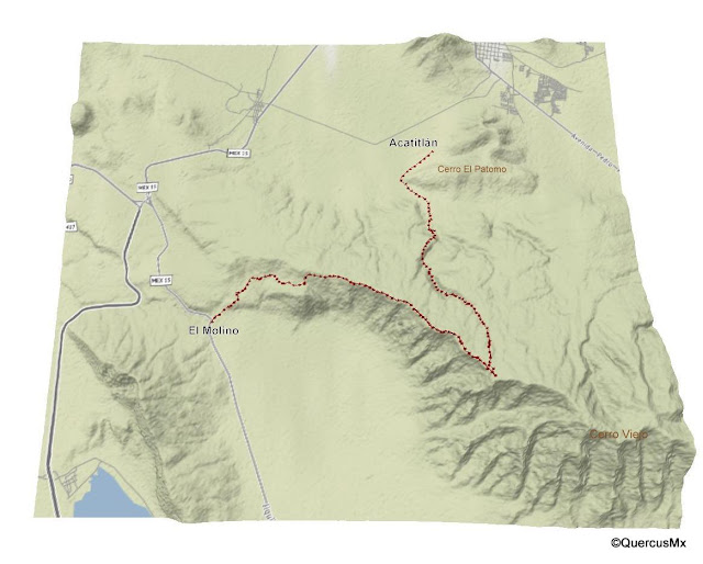 Mapa Ruta entre Acatitlán y El Molino