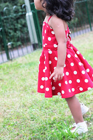 Polka dots circle skirt dress