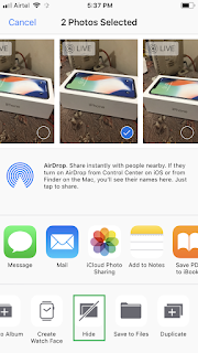 Ẩn ảnh và video trên iphone ios 11