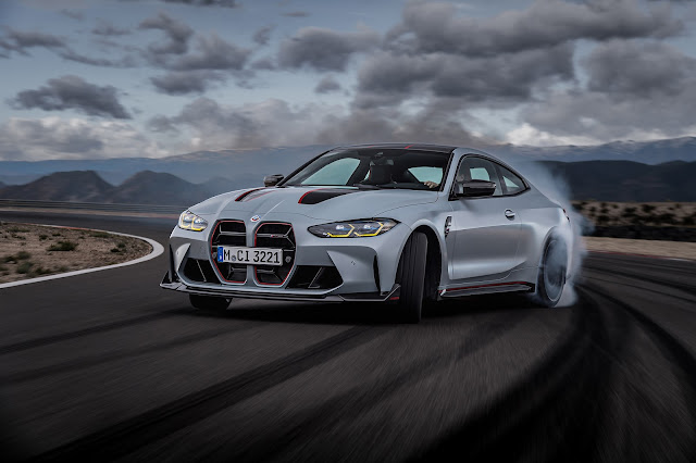 2023 BMW M4 CSL driving handling improvement continues with model-specific wheel camber settings, dampers, auxiliary springs, plus...