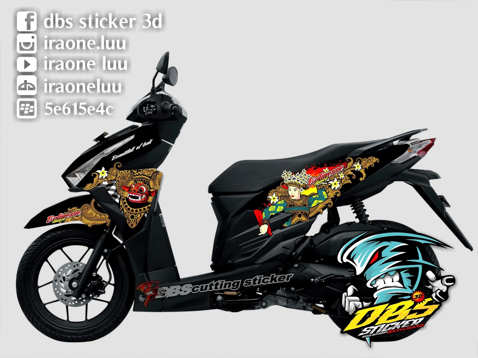 Cutting Sticker Vario 150125 3d Barong Bali Dance Vector