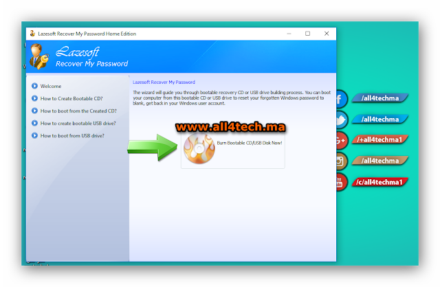 كيفية كسر واستعادة كلمة مرور Password للدخول إلى الويندوز xp/vista/7/8