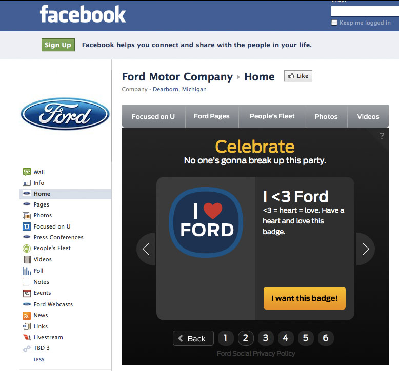 Ford recently launched a new social media badge program A what