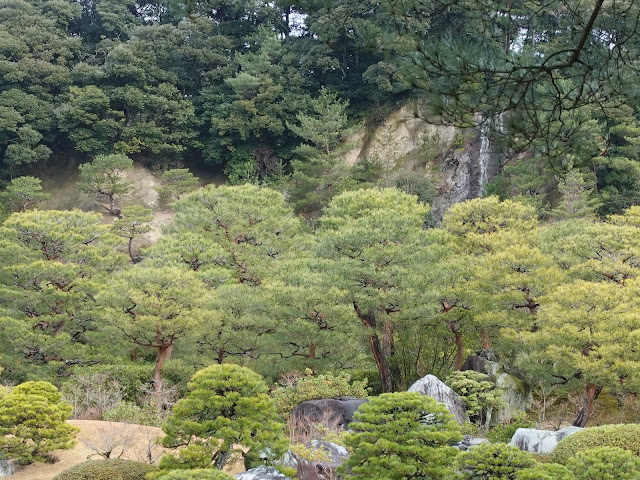 足立美術館の亀鶴の滝