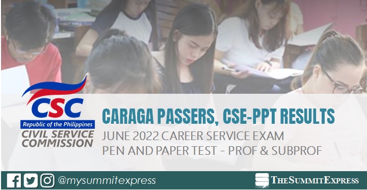 CARAGA Passers: June 2022 Civil Service exam CSE-PPT results