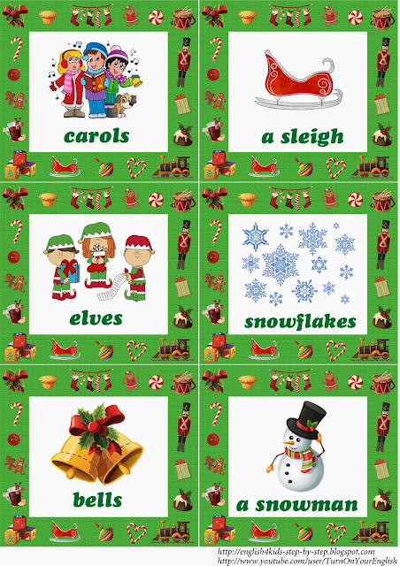 christmas fun song flashcards