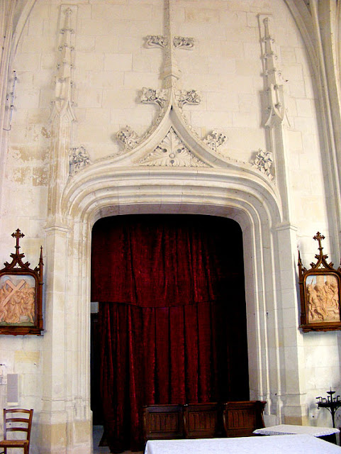 Internal doorway in the church, Sainte Catherine de Fierbois, Indre et Loire, France. Photo by Loire Valley Time Travel.