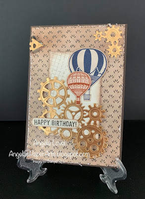 SU Steampunk Garage Gears cards by Angela Lovel, Angela's PaperArts