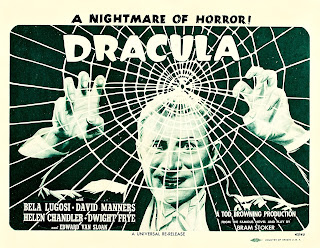 DRACULA. Cartelera Half Sheet de Estados Unidos, reposición 1947. DRÁCULA. Dracula. 1931. Estados Unidos. Dirección: Tod Browning. Reparto: Bela Lugosi, Helen Chandler, David Manners, Dwight Frye, Edward Van Sloan, Herbert Bunston, Frances Dade, Joan Standing, Charles K. Gerrard, Carla Laemmle.