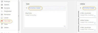 Cara menambahkan widget/gadget pada blog