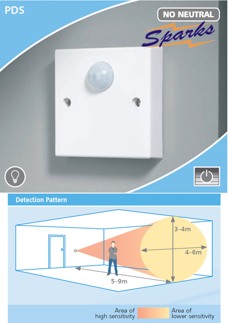 CP Electronics PDS Wall Mounted PIR Detector, No Neutral