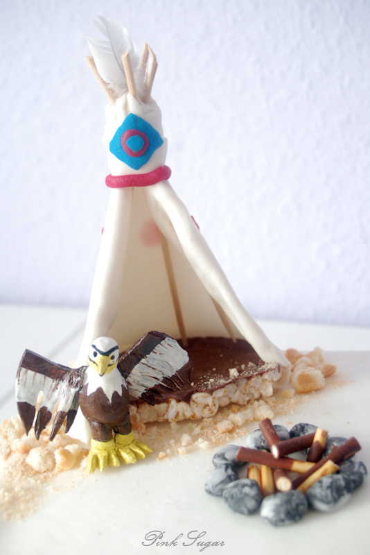 Kessy S Pink Sugar Eine Indianer Torte Zum Kindergeburtstag