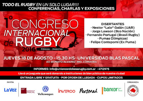 Llega a Córdoba el primer Congreso de Rugby