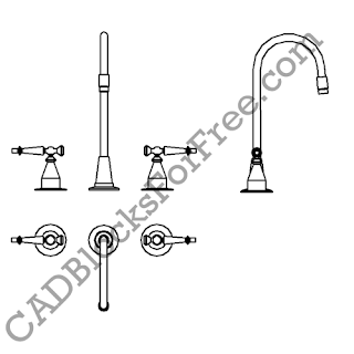 Free CAD Blocks Kitchen Taps Faucets