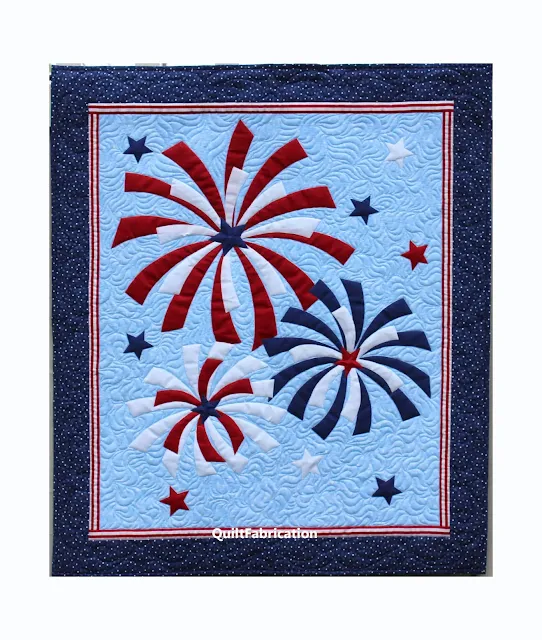 patriotic mini quilt - fireworks wall hanging