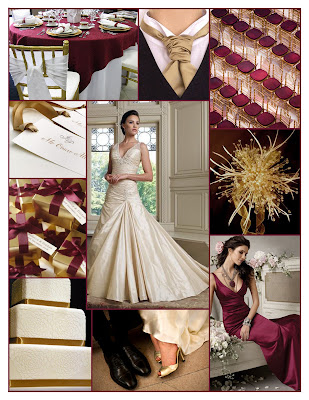 Welcome to a Holiday Wedding in Burgundy Gold gold wedding