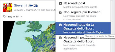 ordinare notizie facebook