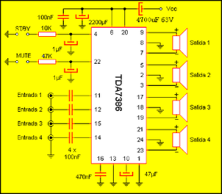 skema amplifier TDA7386