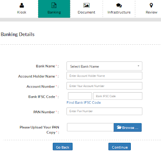  CSC Online Registration -Banking Details