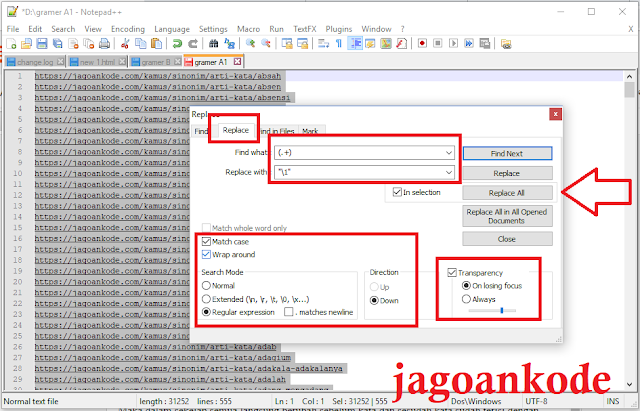 Beberapa hari nan kemudian aku sedang mengerjakan sebagian projects  Tutorial Menambahkan Tanda Kutip Diawal Dan Akhir Dengan Notepad++