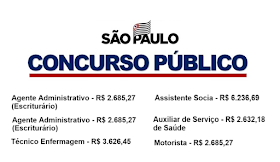 Aberto Concurso Público em SP para níveis fundamental, médio e superior. Salários até R$ 9.791,85.