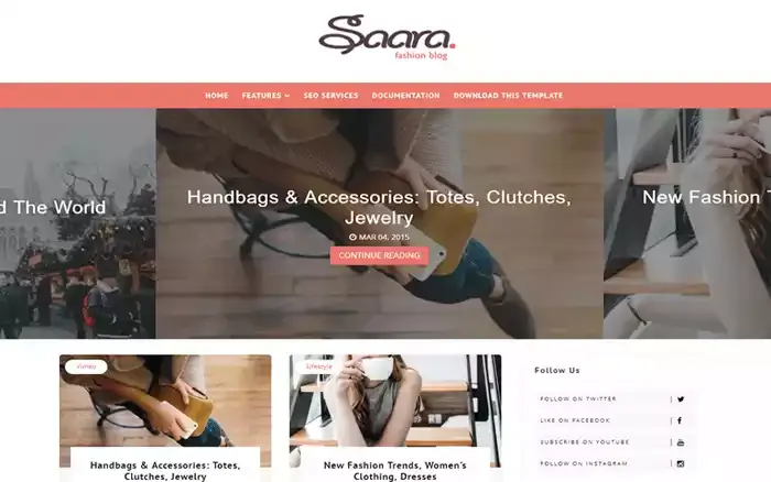 Saara Fashion Blogger Template