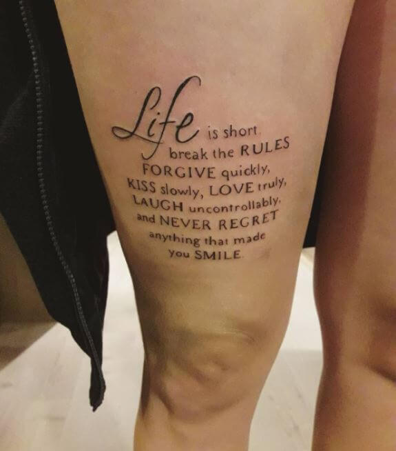 thigh tattoos for women quotes