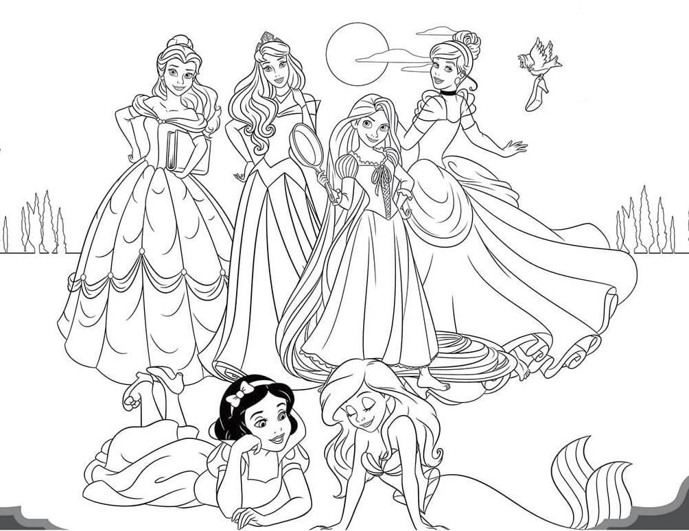 ▷ Desenhos de Princesas para colorir
