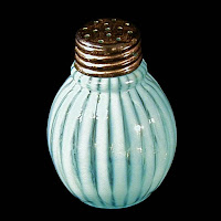 EAPG Blue Opalescent Striped Salt Shaker