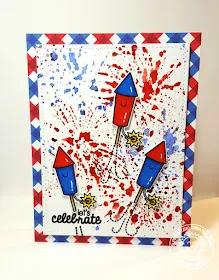 Sunny Studio Stamps: Stars & Stripes Red, White & Blue Fourth of July Rocket Card by Lindsey Bailey.
